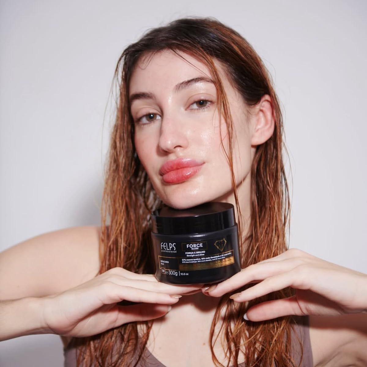 Felps Professional Force Gloss Hair Mask with Marineplex and Glycolic Acid, 300g/10.6oz, Strength and Shine Treatment for All Hair Types