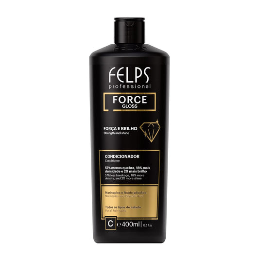 Felps Professional Force Gloss Hair Conditioner with Marineplex and Glycolic Acid, Strengthening Treatment for All Hair Types, 13.5 fl oz
