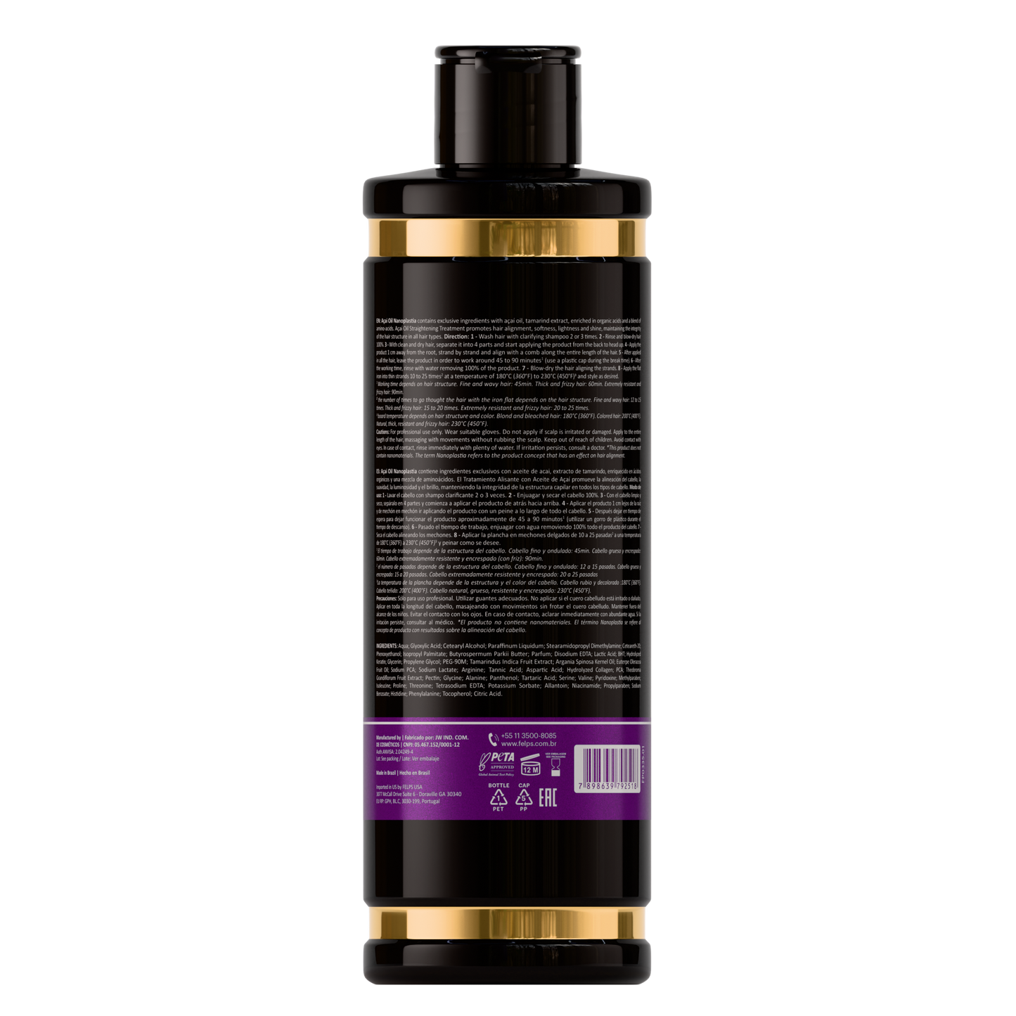 Omega Zero Acai Oil Nanoplastia Thermal Sealing 250ml / 8.45fl.oz