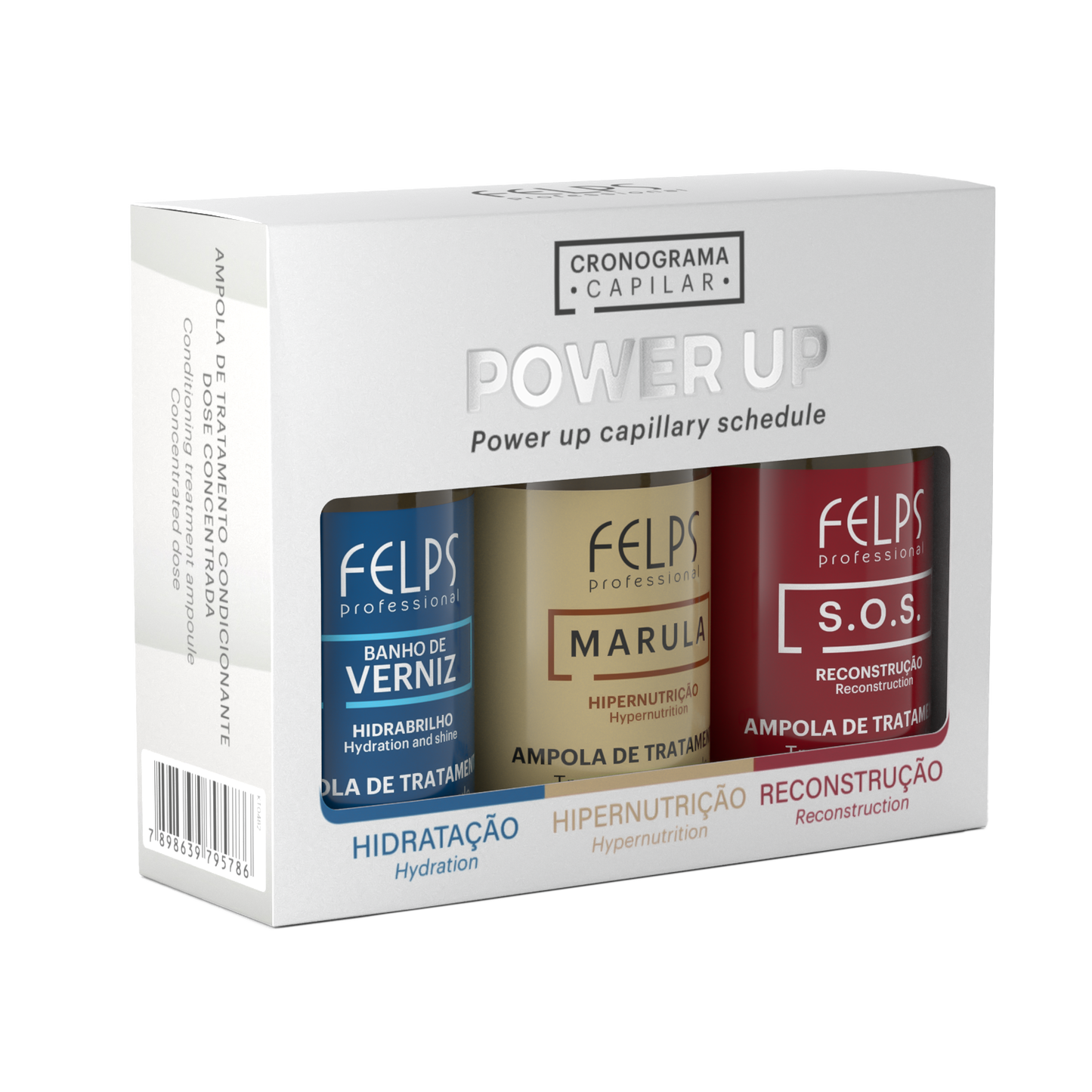 Felps Power Up 3-in-1 Hair Care Ampoules - 3 x 15mL